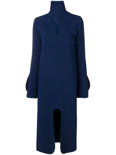 Ellery Beatification Split Midi Dress In Blue