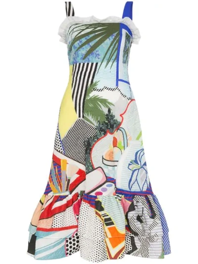 Mary Katrantzou Kara Pop Art-print Crepe Dress In Multicolour