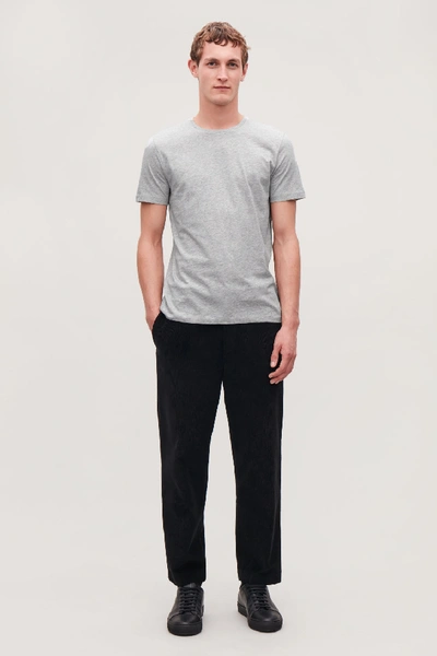 Cos Round-neck T-shirt In Grey