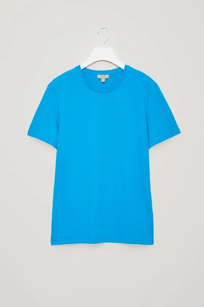 Cos Round-neck T-shirt In Turquoise