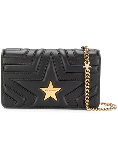 Stella Mccartney Star Faux Leather Crossbody Bag - Black In 4061 - Navy