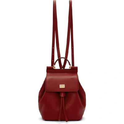 Dolce & Gabbana Dolce And Gabbana Red Small Sicily Backpack