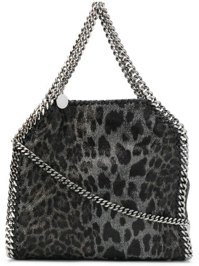 Stella Mccartney Falabella Tiny Leopard Tote Bag In Black