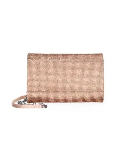 Judith Leiber Fizzoni Full-beaded Clutch Bag In Rose Gold/ Silver