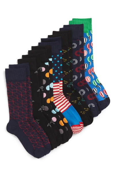 Happy Socks 7 Days Assorted 7-pack Socks Gift Set In Blue Multi