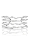Monica Vinader Riva Diamond Hero Wave Cuff Bracelet In Silver/ Diamond