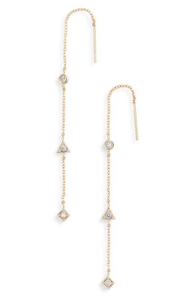 Anzie Cleo Diamond Linear Earrings In Gold