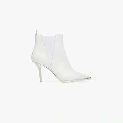 Acne Studios White 65 Leather Pull-on Boots