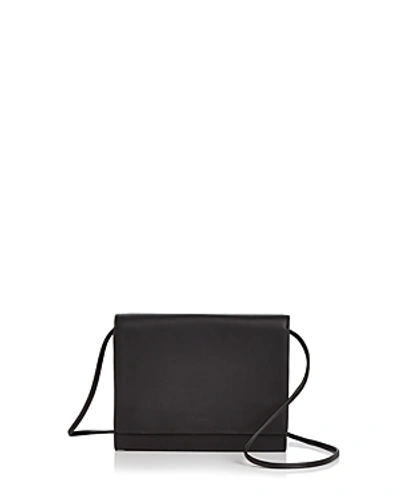 Baggu Compact Leather Crossbody In Black