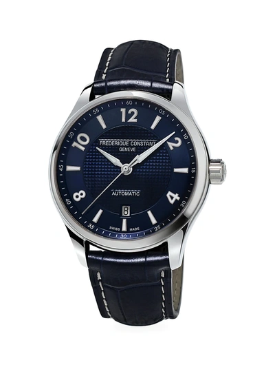 Frederique Constant Men's Runabout Automatic Stainless Steel & Leather Strap Watch In Navy