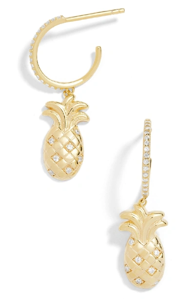 Baublebar Ananas Hoop & Pineapple Drop Earrings In Gold