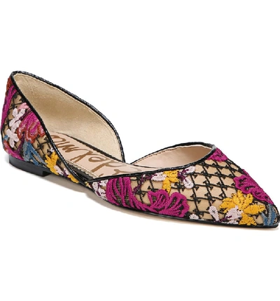 Sam Edelman Women's Rodney Floral-embroidered D'orsay Flats In Bright Multi Floral Lace