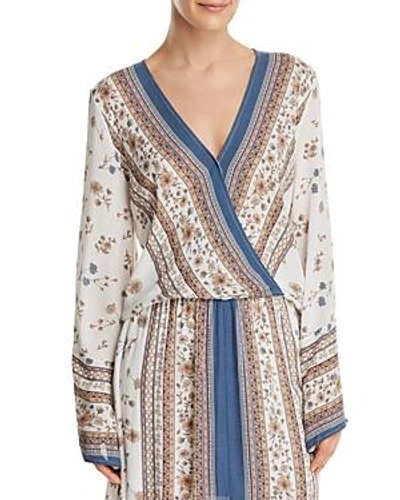 Lost And Wander Lost + Wander Tulum Printed Crossover Top In Ivory Multi