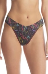 Hanky Panky Print Lace Original Rise Thong In Floating