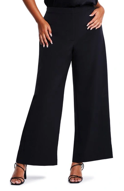 Estelle Savannah Wide Leg Trousers In Black