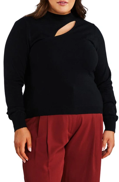 Estelle Asymmetric Cutout Jumper In Black