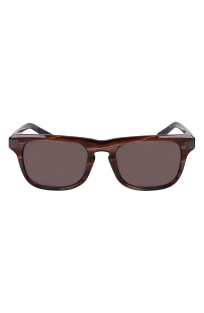 Shinola 52mm Modified Rectangular Sunglasses In Rosewood/ Taupe Horn