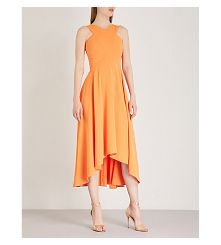 karen millen orange midi dress