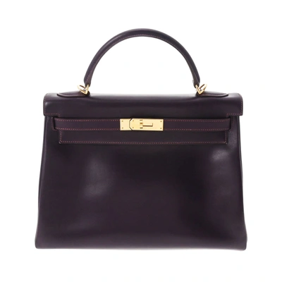 Hermes Hermès Kelly Purple Leather Handbag ()