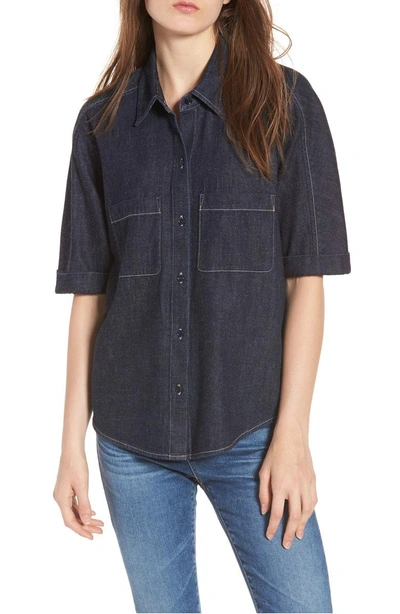 Ag Lonnie Front Button Shirt In Eclipse