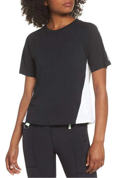 Nike Dri-fit Short Sleeve Top In Black/ White/ Vast Grey/ Black
