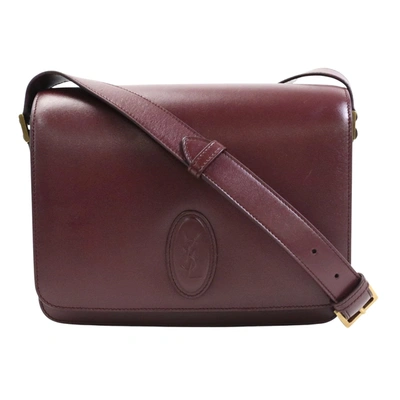 Saint Laurent Burgundy Leather Shoulder Bag ()