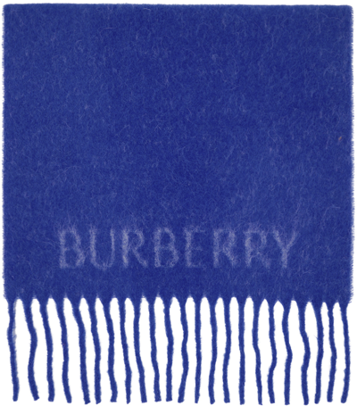 Burberry Wool-blend Ekd Scarf In Knight