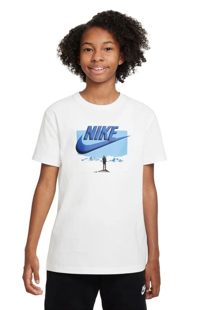 Nike Kids' Sportswear Cotton Graphic T-shirt In White