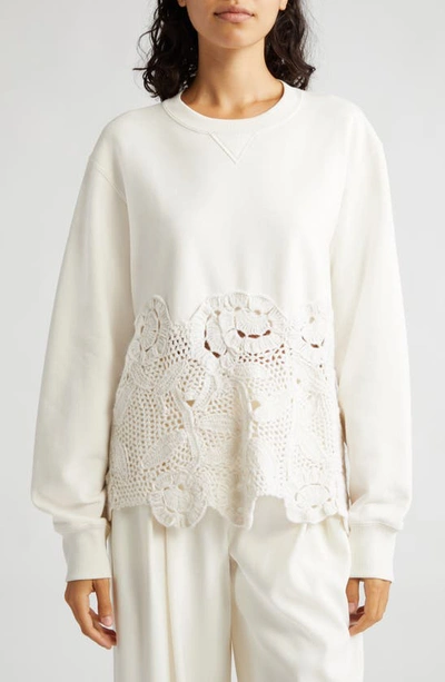 Sea Serita Crochet Sweatshirt In Cream