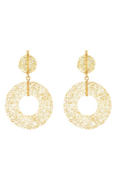 Madewell Circle Statement Earrings In Gold Glitter