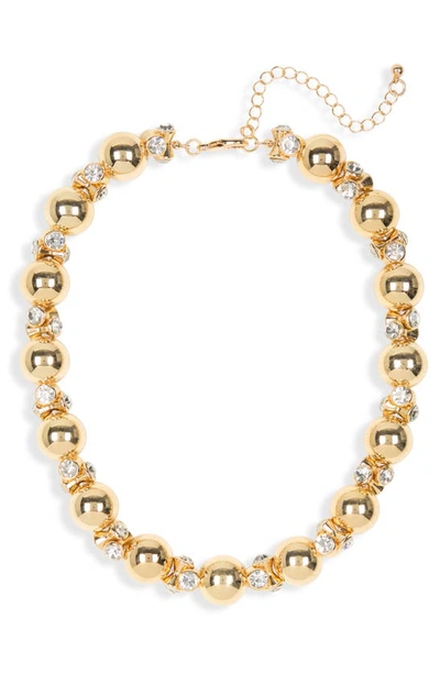 Natasha Ball Crystal Necklace In Gold