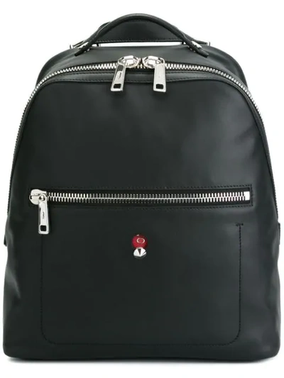 Fendi Faces Leather Backpack In Black