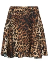 We11 Done We11done High Waisted Leopard Print Mini Skirt - Brown