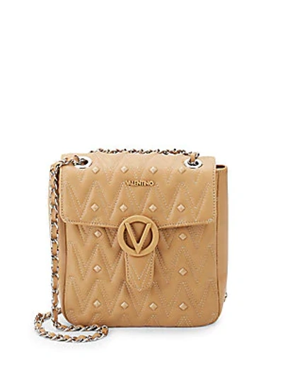 Valentino By Mario Valentino Studded Leather Shoulder Bag In Biscuit