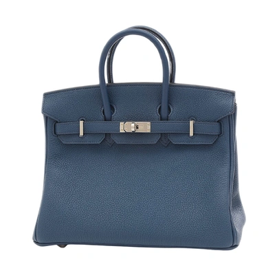 Hermes Hermès Birkin Blue Leather Handbag ()
