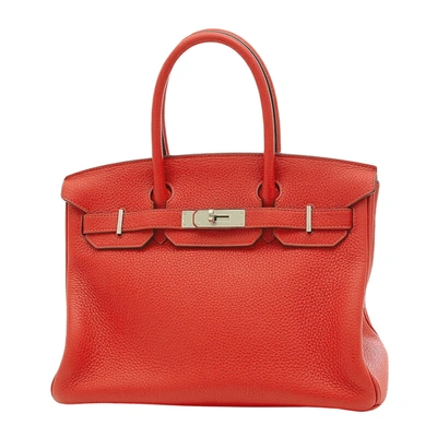 Hermes Hermès Birkin Red Leather Handbag ()