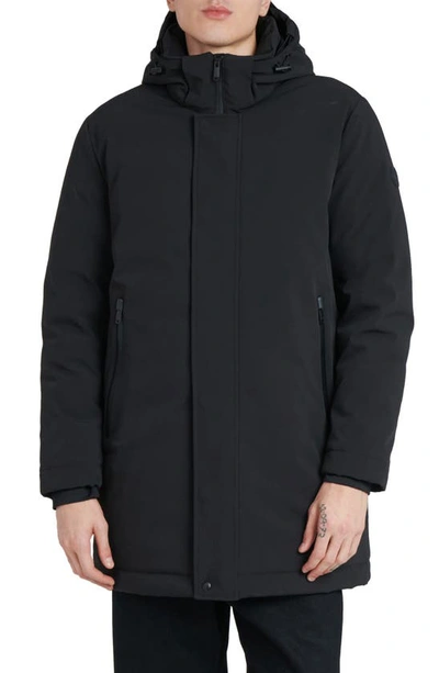 The Recycled Planet Company Pricept Water Resistant Hooded Jacket In Black