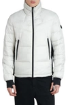 The Recycled Planet Company Racer Ripstop Puffer Jacket In Ice Grey