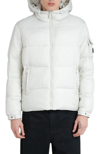 The Recycled Planet Company Erik Hooded Puffer Coat In Ice Grey