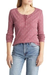 Lucky Brand Rib Cotton Henley In Purple Multi