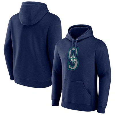 Fanatics Branded  Navy Seattle Mariners Official Logo Pullover Hoodie