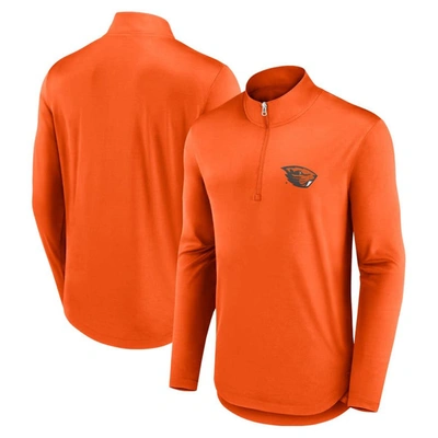 Fanatics Branded Orange Oregon State Beavers Quarterback Mock Neck Quarter-zip Top