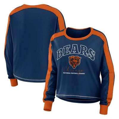 Wear By Erin Andrews Navy Chicago Bears Plus Size Colorblock Long Sleeve T-shirt