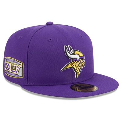New Era Purple Minnesota Vikings  Main Patch 59fifty Fitted Hat