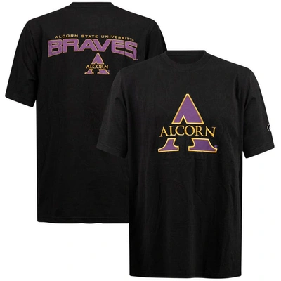 Fisll Black Alcorn State Braves Applique T-shirt