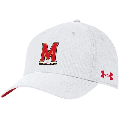 Under Armour White Maryland Terrapins Airvent Performance Adjustable Hat