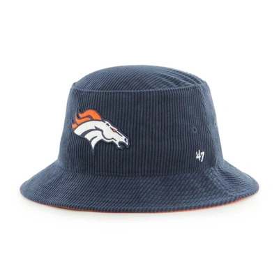 47 ' Navy Denver Broncos Thick Cord Bucket Hat