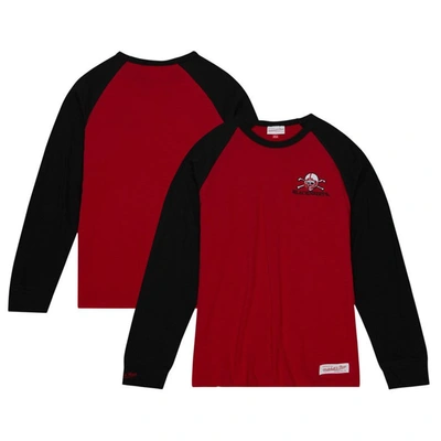 Mitchell & Ness Men's  Scarlet Nebraska Huskers Legendary Slub Raglan Long Sleeve T-shirt