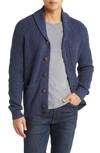 Faherty Shawl-collar Cotton And Cashmere-blend Cardigan In Navy Night