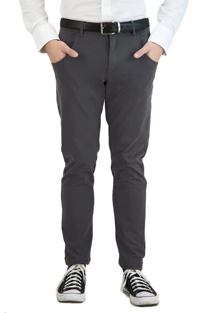 Levinas All Day Everyday Stretch Tech Chino Pants In Dark Charcoal